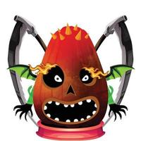 Creepy Party Halloween Pumpkin Head vector