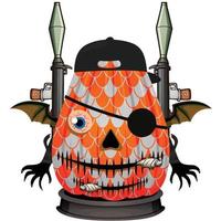 Creepy Party Halloween Pumpkin Head vector