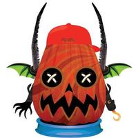 Creepy Party Halloween Pumpkin Head vector