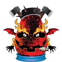 Creepy Party Halloween Pumpkin Head vector