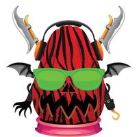 Creepy Party Halloween Pumpkin Head vector