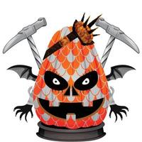 Creepy Party Halloween Pumpkin Head vector