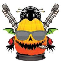 Creepy Party Halloween Pumpkin Head vector