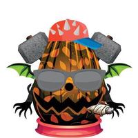 Creepy Party Halloween Pumpkin Head vector