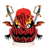 Creepy Party Halloween Pumpkin Head vector