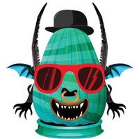 Creepy Party Halloween Pumpkin Head vector