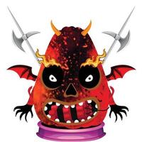 Creepy Party Halloween Pumpkin Head vector