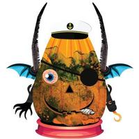 Creepy Party Halloween Pumpkin Head vector