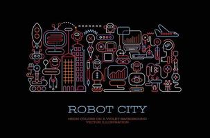 Ilustración de vector conceptual de ciudad robot