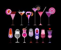 Set Of Cocktail Glasses vector