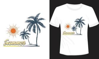 diseño de camiseta de ilustración vectorial de verano vector