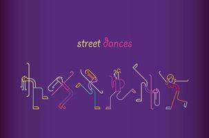 Street Dances neon vector