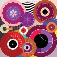 Wheels abstract art vector illustration