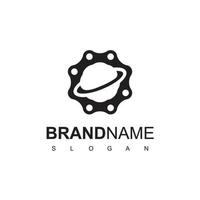 Circle Gear Chain Logo Design Template vector