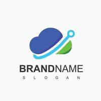 Cloud Logo With Technology Symbol vector