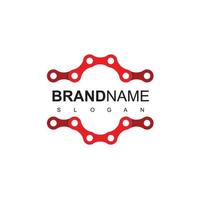 Circle Gear Chain Logo Design Template vector