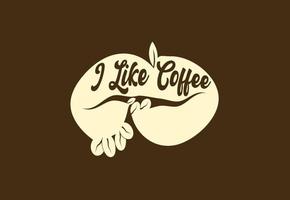 I like coffee t shirt and sticker design template vector