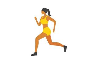 mujer corriendo ilustración vectorial aislada. concepto de salud vector
