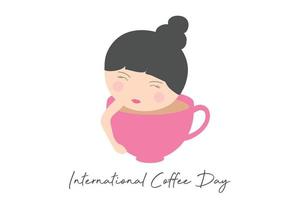 dia internacional del cafe vector