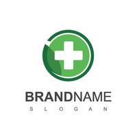 la salud es un vector de diseño de logotipo, símbolo de farmacia a base de hierbas.