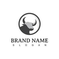 Cattle logo Design with Cow Symbol. Label for agricultural animals, natural farm products, Vector illustration of cow And Bull