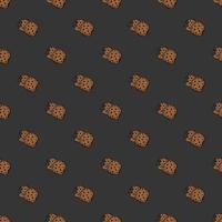 Seamless chocolate cookies pattern. Sweets and candy background. Doodle vector illustration with sweets and candy icons