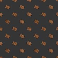 Seamless chocolate cookies pattern. Sweets and candy background. Doodle vector illustration with sweets and candy icons