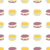 Seamless cake pattern. Sweets and candy background. Doodle vector illustration with sweets and candy icons