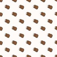 Seamless chocolate cookies pattern. Sweets and candy background. Doodle vector illustration with sweets and candy icons