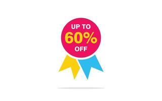 60 Percent discount offer, clearance, promotion banner layout with sticker badge. vector