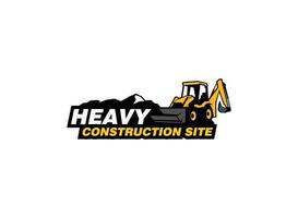 Excavator backhoe logo vector for construction company. Heavy equipment template vector illustration for your brand.