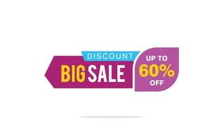 60 Percent discount offer, clearance, promotion banner layout with sticker style. vector