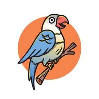 Hand drawn cute colorful lovebird illustration vector