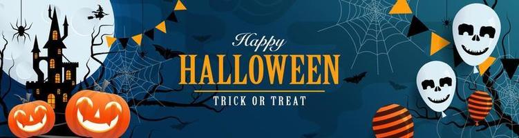 Happy halloween background template with pumpkin vector