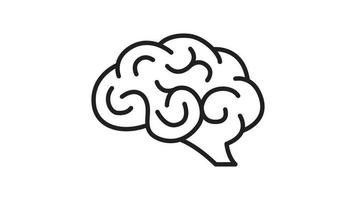 cerebro humano icono vector ilustración aislado sobre fondo blanco