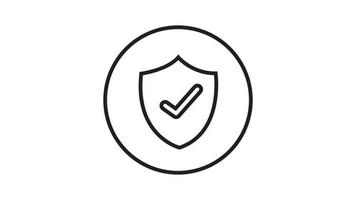 Shield with check mark line icon vector illustration