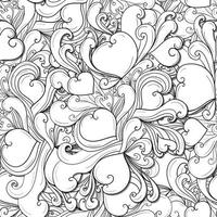 Seamless abstract background with hearts vector