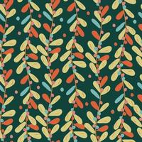 Seamless botanical pattern with leaves vector