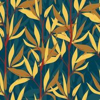 Seamless botanical pattern with leaves vector