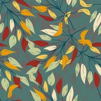 Seamless botanical pattern with leaves vector