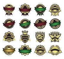 Illustration of Golden label template set vector
