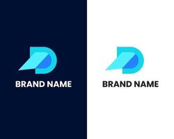 letter d and p mark modern logo design template vector