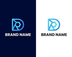 letter d and r mark modern logo design template vector