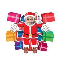 Illustration for Santa claus with gifts vector