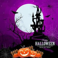 Happy halloween background template with pumpkin vector