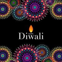 feliz diwali, deepavali o dipavali el diseño plano de la celebración del festival indio. vector