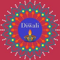 Happy Diwali, Deepavali or Dipavali the Indian festival Celebration flat design. vector