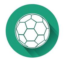 icono de balón de fútbol de diseño plano moderno con efecto de sombra larga vector