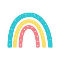 boho rainbow. hand drawn pastel rainbow baby greeting card decorative elements vector