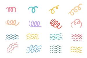 hand drawn spiral lines for decorating cards in minimalist style vector